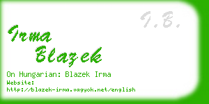 irma blazek business card